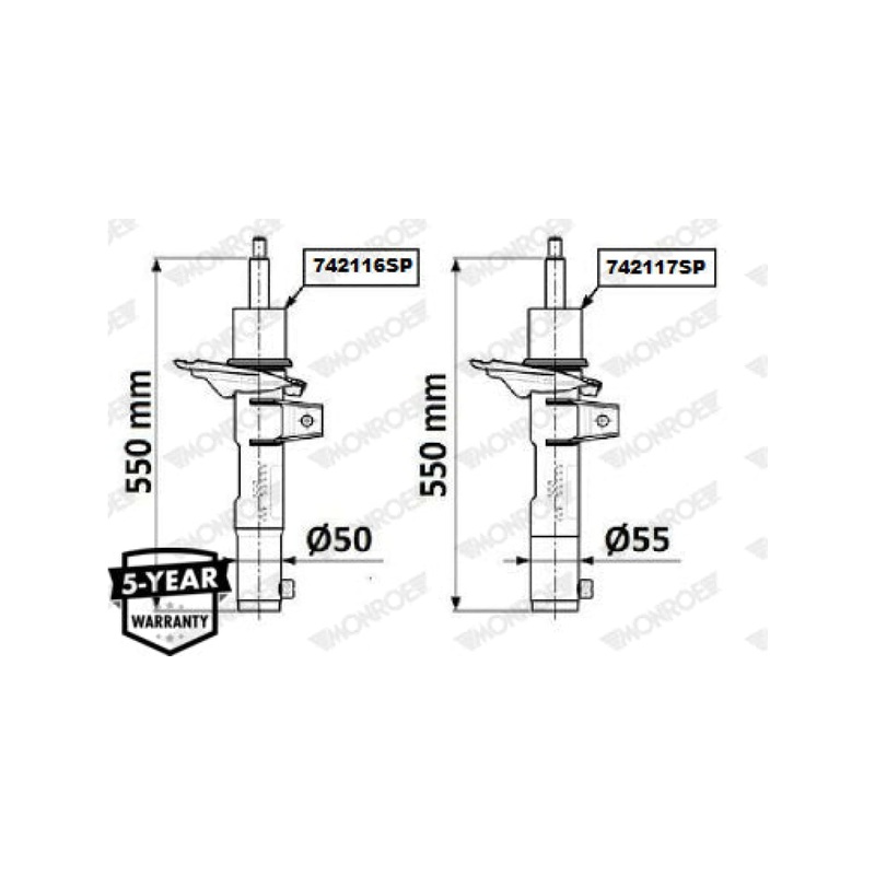 Shock Front Audi A3,S3/Vw Golf 7 2013-2017> (MONROE)(742116SP)