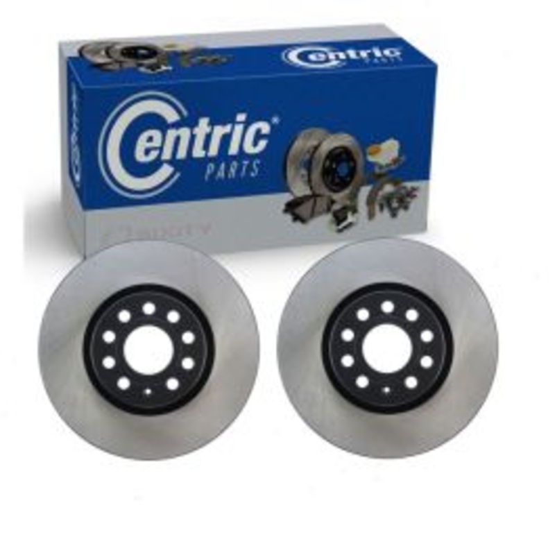2 pc Centric Premium Front Disc Brake Rotors for 2014-2018 Volkswagen Golf