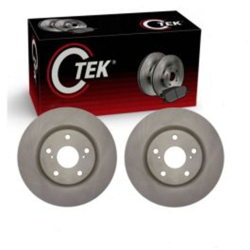 2 pc Centric CTEK Front Disc Brake Rotors for 2009-2010 Pontiac Vibe 2.4L L4
