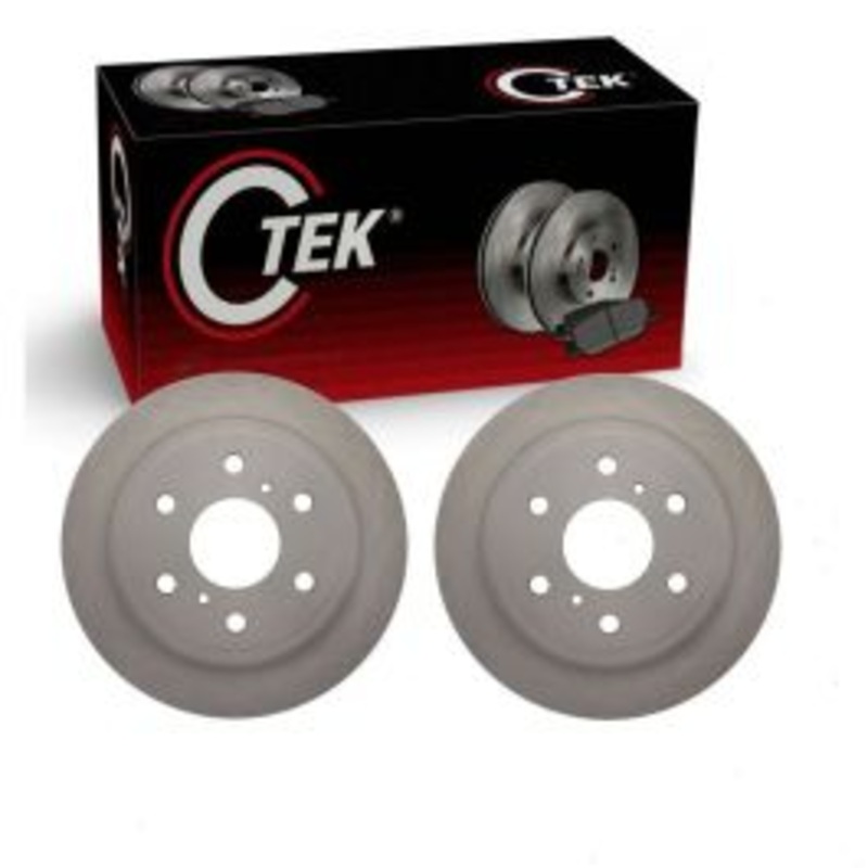 2 pc Centric CTEK Rear Disc Brake Rotors for 2007-2018 GMC Sierra 1500