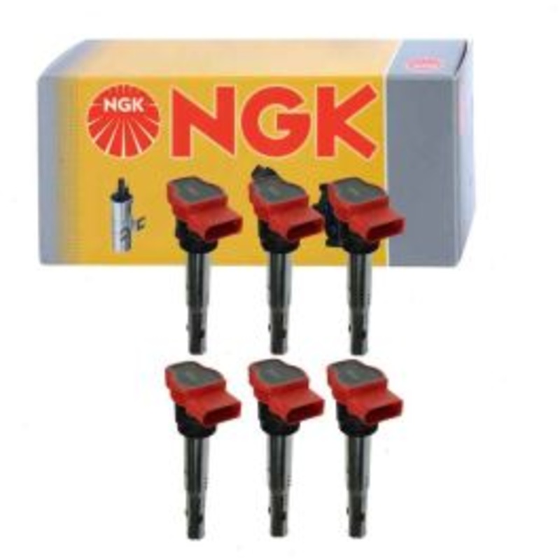 6 pc NGK Ignition Coils for 2005-2018 Audi A6 Quattro 3.0L 3.2L V6