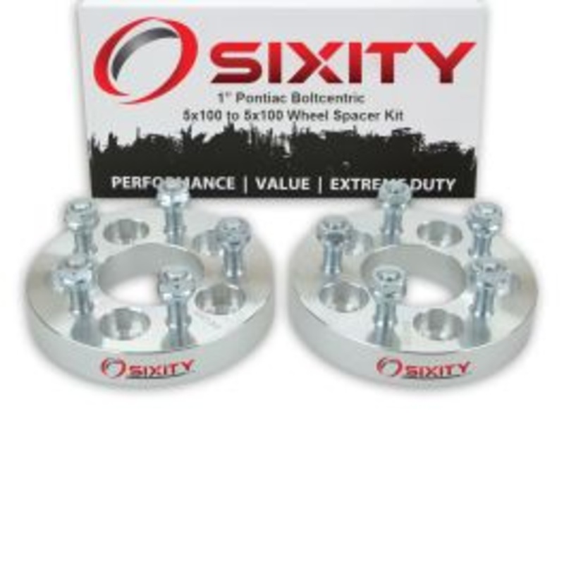 Sixity 2 pc 1" Thick Wheel Spacers - Pontiac 6000 Fiero Grand Am J2000 Phoenix - 5x100mm