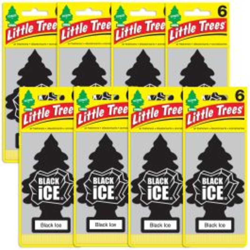 Little Trees Black Ice Air Freshener for Car and Home - 48 pack