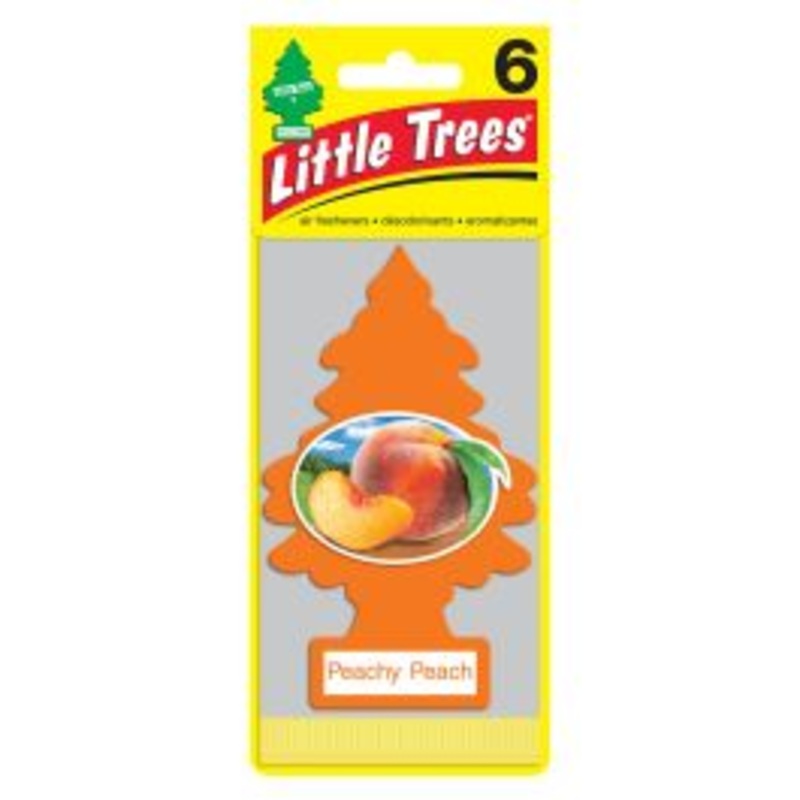 Little Trees Peachy Peach Air Freshener for Car and Home - 6 pack